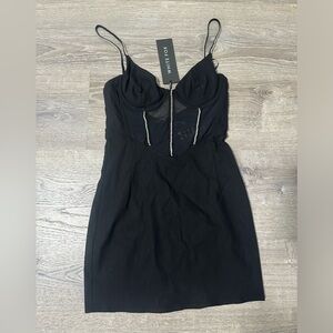 NWT White Fox Boutique Womens Heaven Sent Mini Black Dress Size M
